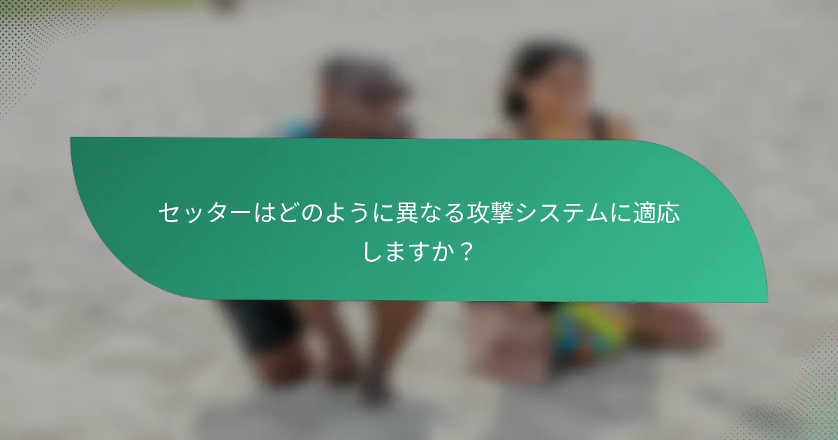セッターはどのように異なる攻撃システムに適応しますか？